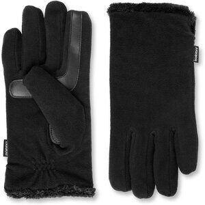 Women's Black Comfortable Stretch Fleece Lining Microluxe Cold Weather Gloves